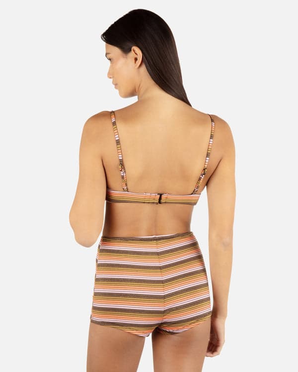 Hurley Sunset Shine Stripe Tab Underwire Bra Sunrise Pink