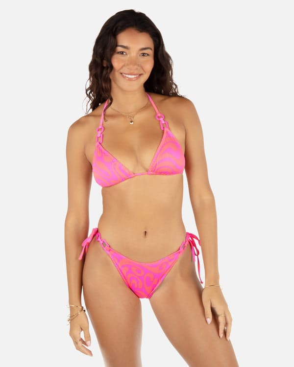 Hurley Trip Hop Ring Triangle Bikini Top Maraschino