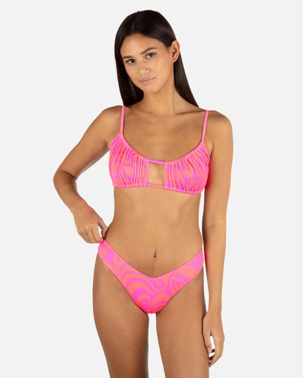 Hurley Trip Hop V Front Skimpy Bikini Bottom Maraschino