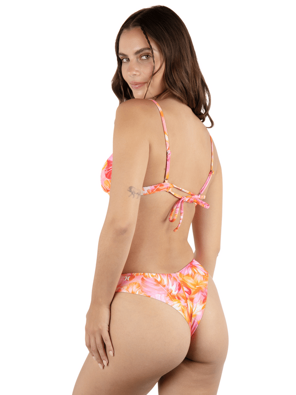 hurley Tropic Dreams V Front Skimpy Bikini Bottom Poppy