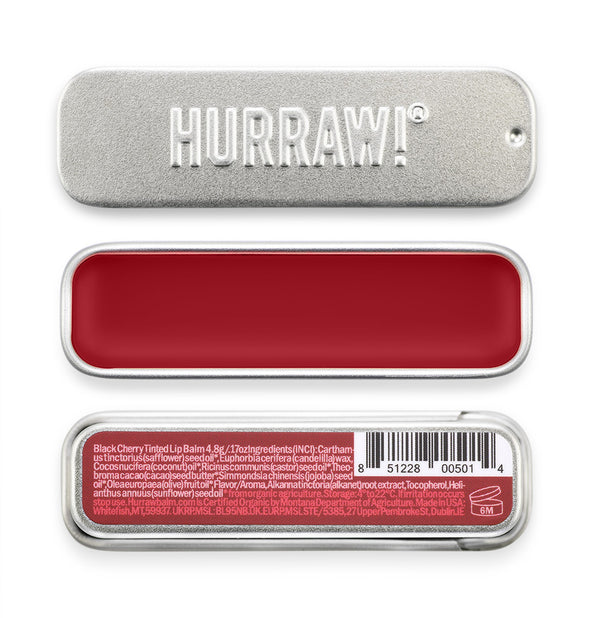 hurraw balm Black Cherry Tinted Lip Balm - Slim Slider Tin