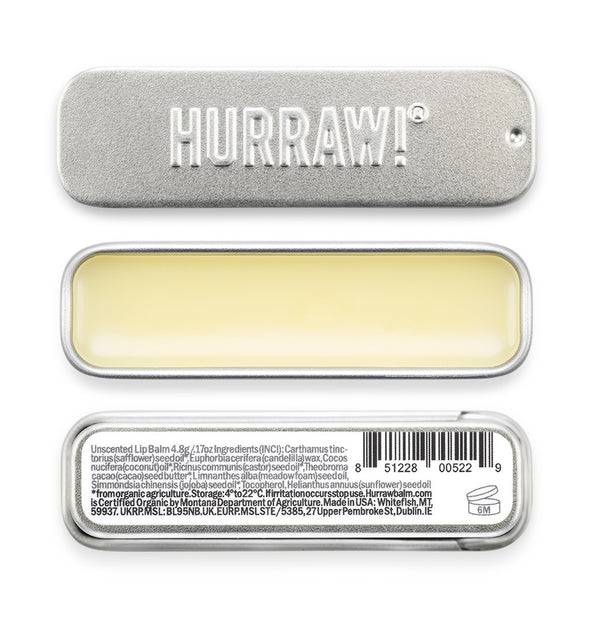 hurraw balm Unscented Lip Balm - Slim Slider Tin