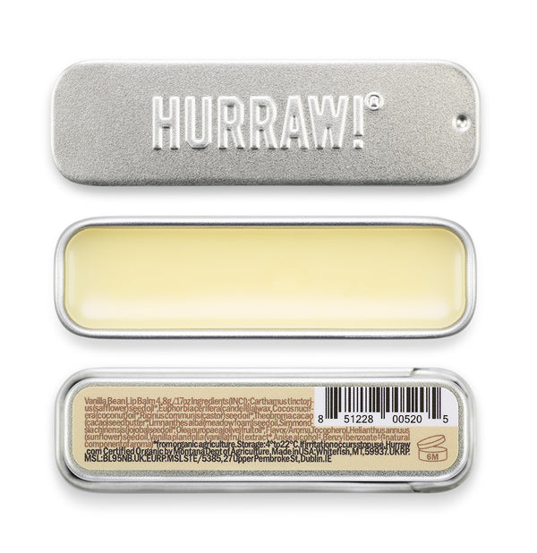 hurraw balm Vanilla Bean Lip Balm - Slim Slider Tin