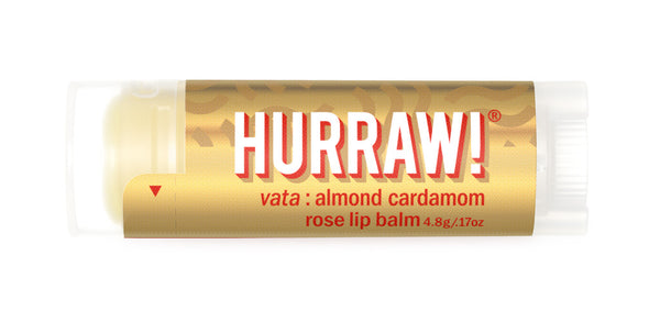 hurraw balm Vata Lip Balm : almond cardamom rose