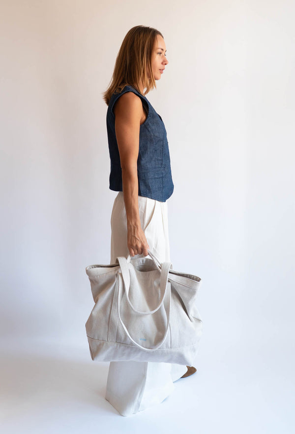 Hvisk TOTE CANVAS - White Waves