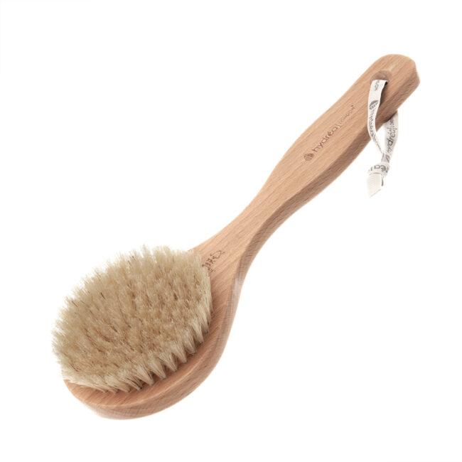 hydréa london Classic Dry & Wet Body Brush with Short Handle Natural Bristle & FSC® Certified Beechwood