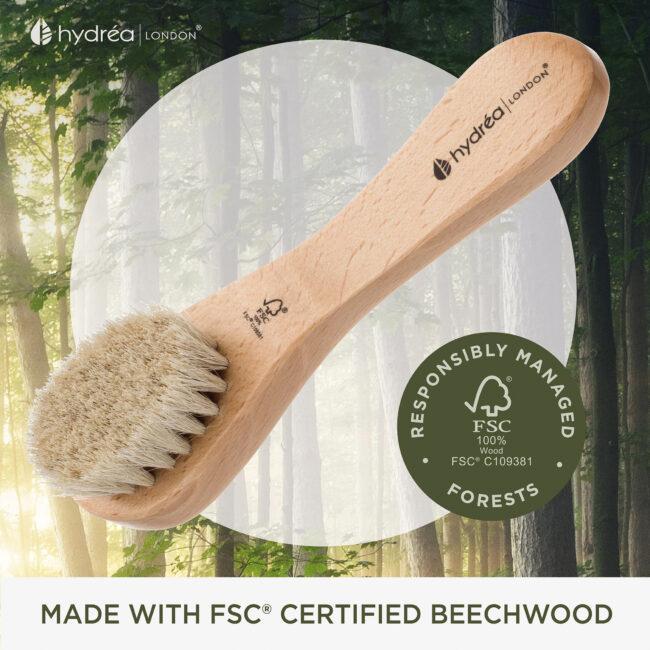 Hydréa London Eco-Friendly Facial Brush – FSC® Certified Beechwood & Natural Bristle For Radiant Skin