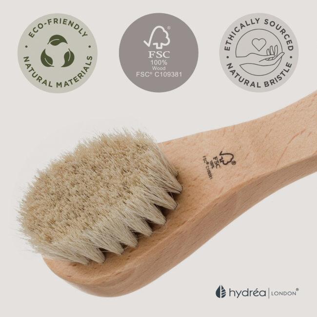 Hydréa London Eco-Friendly Facial Brush – FSC® Certified Beechwood & Natural Bristle For Radiant Skin