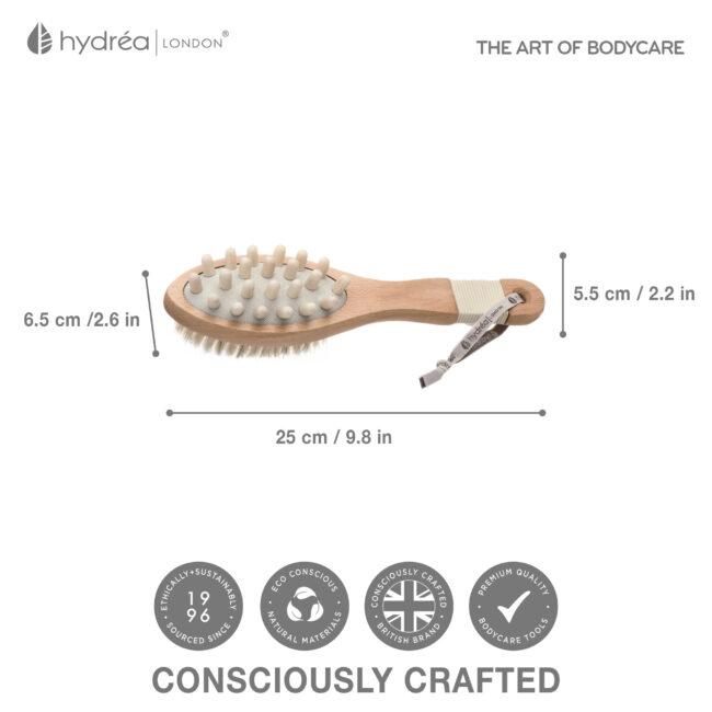 Hydréa London Dual Use Body Brush Natural Bristle
