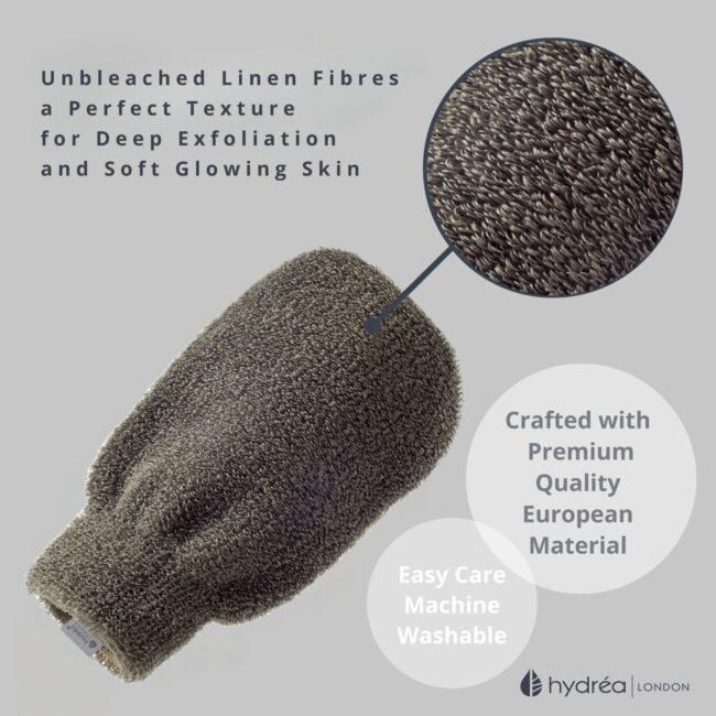 Hydréa London Natural Linen Spa Mitt