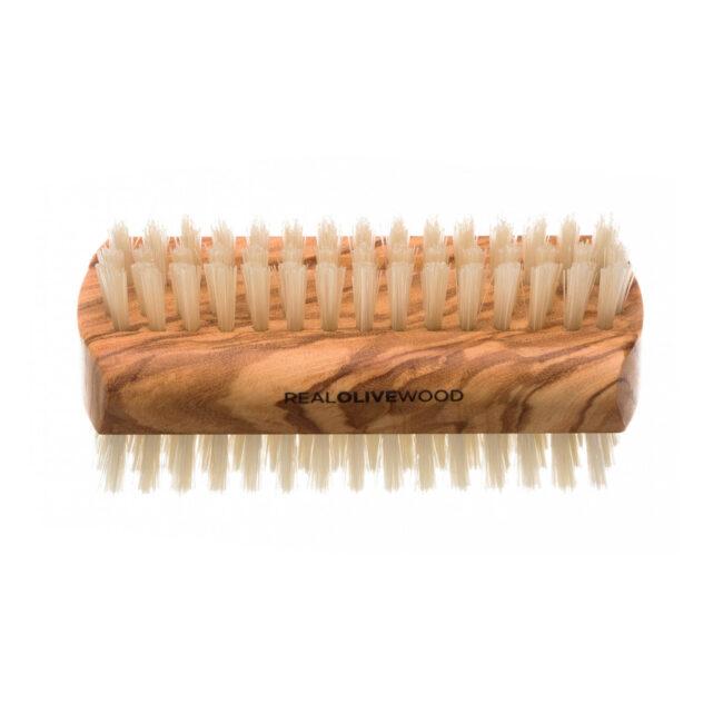 Hydréa London Large Olive Wood Nail Brush Natural Bristle
