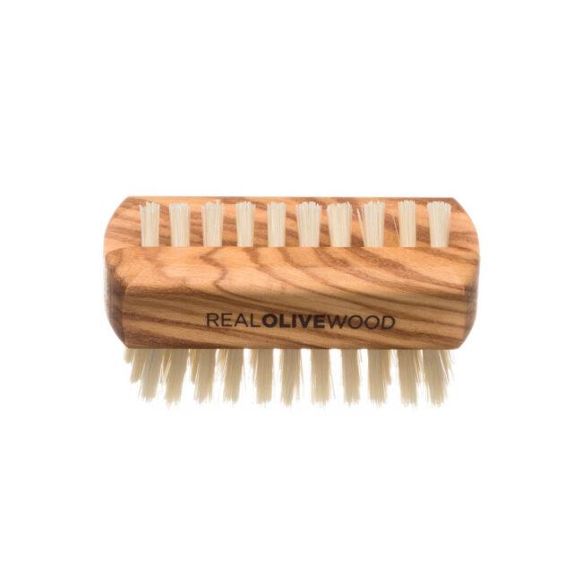 Hydréa London Olive Wood Travel Size Nail Brush Natural Bristle