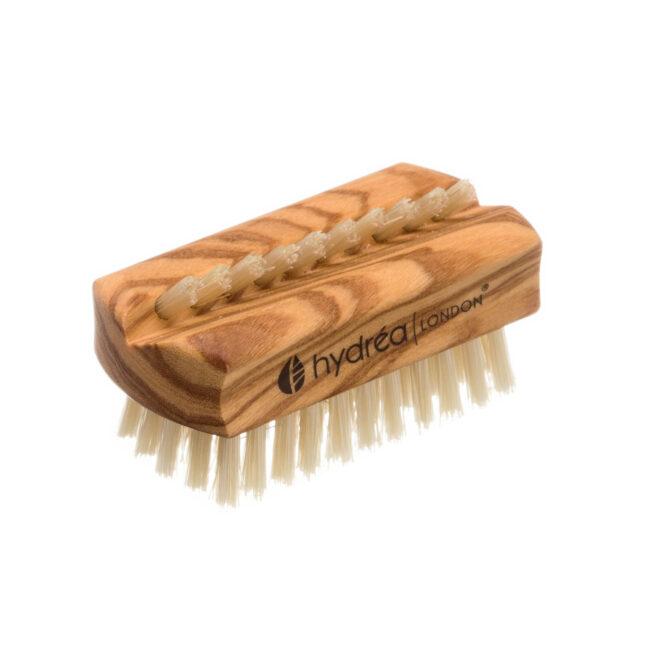 hydréa london Olive Wood Travel Size Nail Brush Natural Bristle