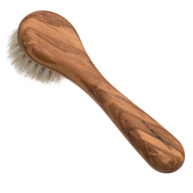 Hydréa London Premium Olive Wood Facial Brush – Exfoliating Natural Bristle