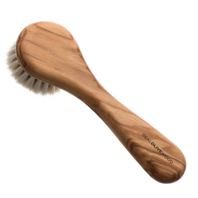 Hydréa London Premium Olive Wood Facial Brush – Super Soft Exfoliating Natural Bristle