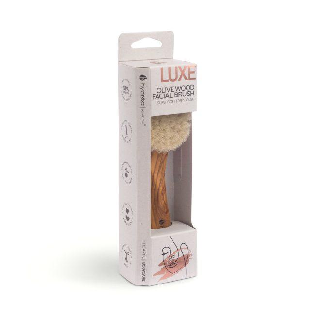 Hydréa London Premium Olive Wood Facial Brush – Super Soft Exfoliating Natural Bristle