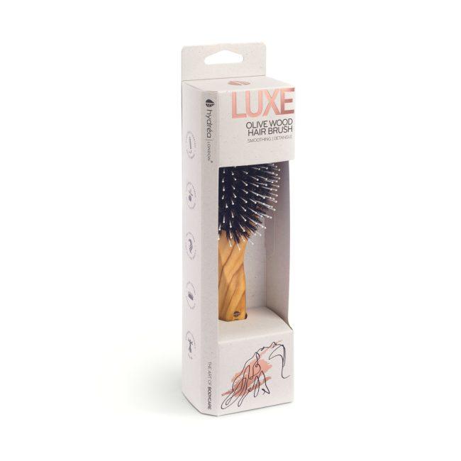 Hydréa London Premium Olive Wood Hair Brush With Nylon Pins & Boar Bristle – Effortless Detangling & Smooth Styling