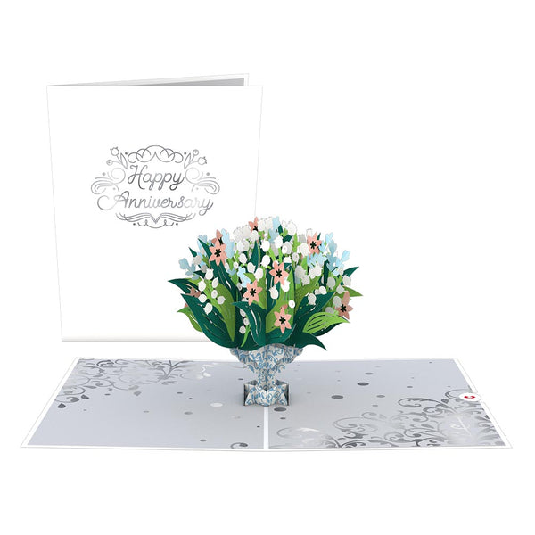 i love pop Anniversary Lily of the Valley Pop-Up Card