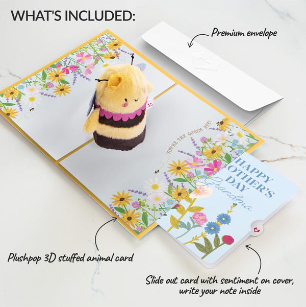 I Love Pop Bee-u-tiful Mom' Queen Bee Mother's Day Plushpop Card And Sentiment Set For Grandma
