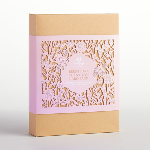 I Love Pop Bees Flora Thank You Card Pack (12-Pack): Lovepop Moments™ Card