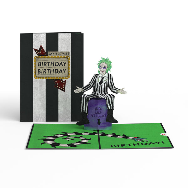 i love pop Beetlejuice Birthday Birthday Birthday Pop-Up Card