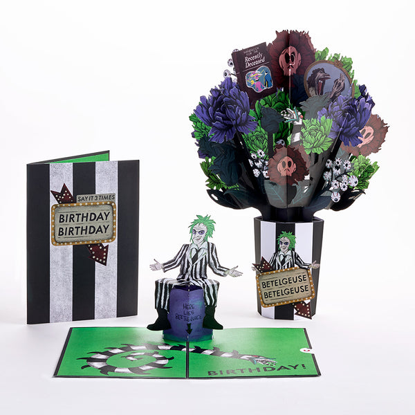 i love pop Beetlejuice Birthday Pop-Up Card & Bouquet Bundle