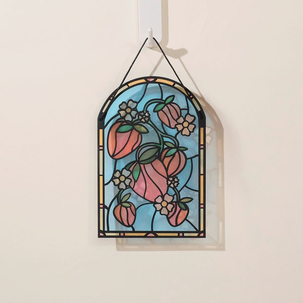 I Love Pop Berry Sweet Birthday Strawberries Suncatcher Card