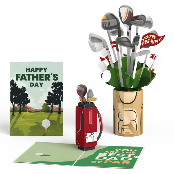 i love pop Best Dad by Par Father's Day Pop-Up Card & Bouquet Bundle