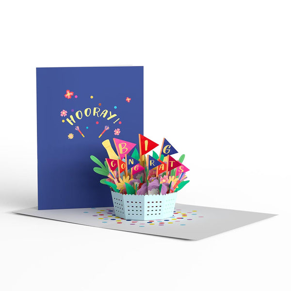 i love pop Big Congrats Flower Basket Paperpop Card®
