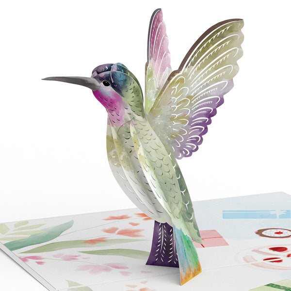 I Love Pop Birthday Hummingbird Pop-Up Card & Suncatcher Bouquet Bundle