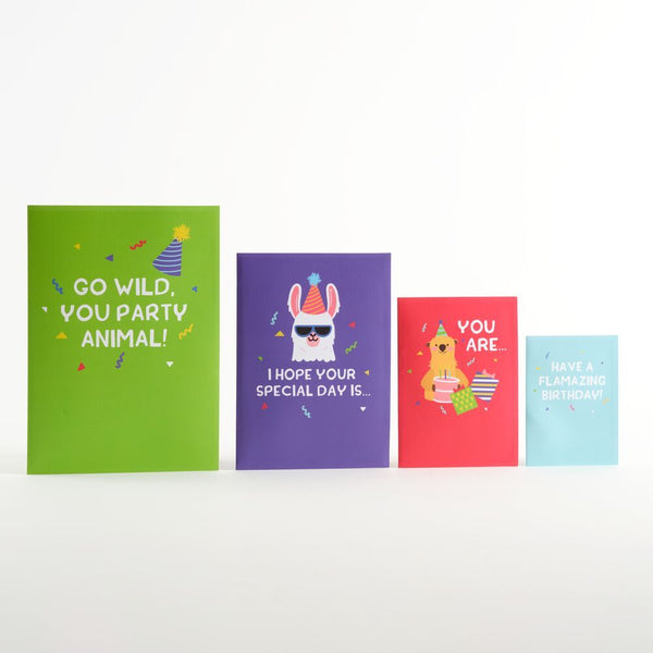 I Love Pop Birthday Party Animals 4-in-1 Nesting Card
