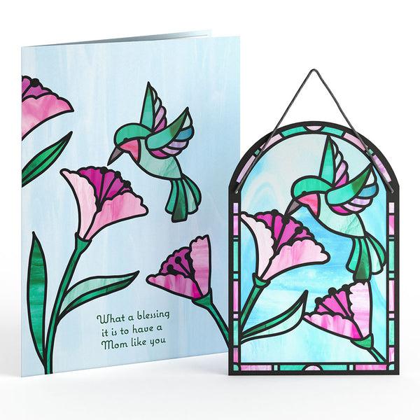 I Love Pop Blessing To Have A Mom Like You Hummingbird Suncatcher Card