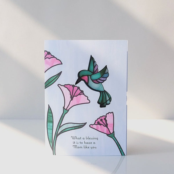I Love Pop Blessing To Have A Mom Like You Hummingbird Suncatcher Card