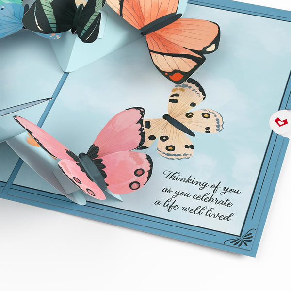 I Love Pop Celebration Of Life Sympathy Butterflies Pop-Up Card
