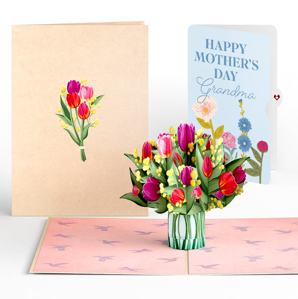 i love pop Cheerful Tulips Mother's Day Pop-Up Card and Sentiment Set for Grandma