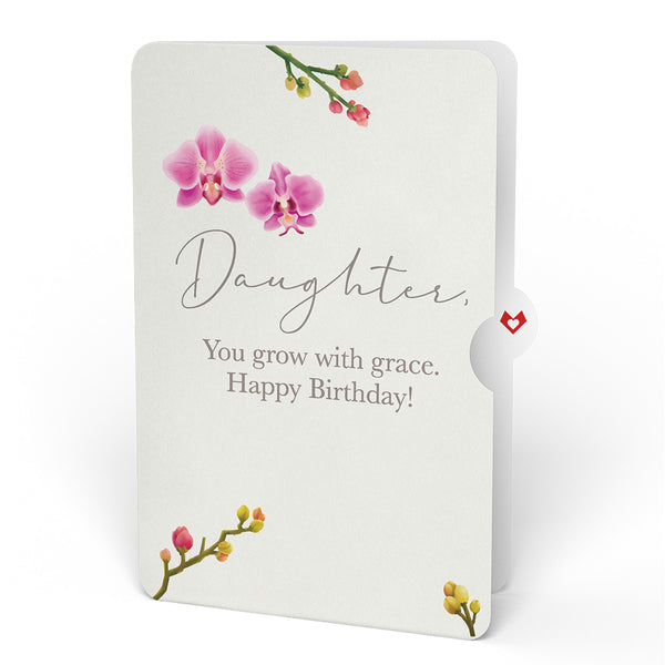 I Love Pop Cherry Blossom Birthday Bouquet And Sentiment Set For Daughter