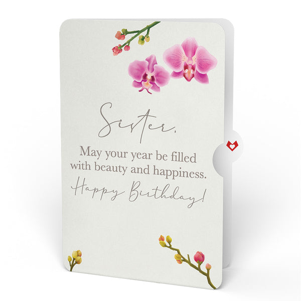 I Love Pop Cherry Blossom Birthday Bouquet And Sentiment Set For Sister