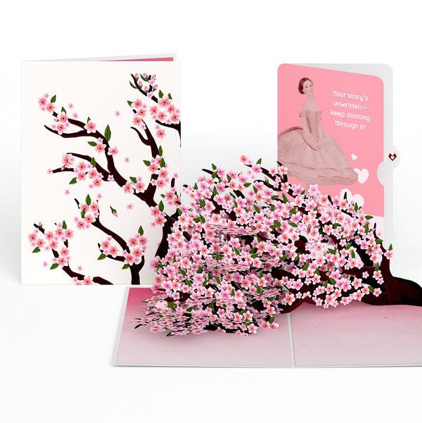 i love pop Cherry Blossom Branches in Bloom Birthday Pop-Up Card and Dancing Through Life Sentiment Set