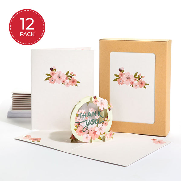 i love pop Cherry Blossom Thank You Box Set (12-Pack): Paperpop® Card