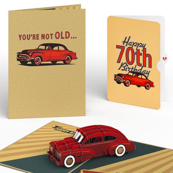 i love pop Classic Car 70th Birthday Pop-Up Card and Sentiment Set