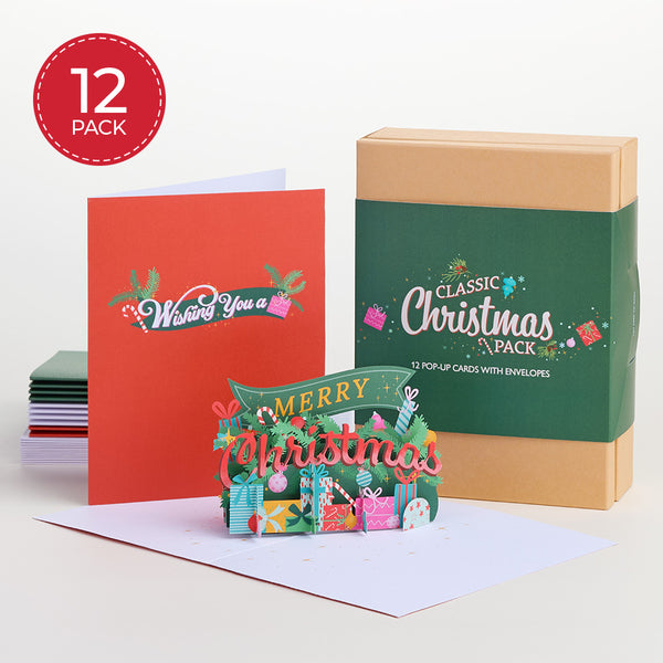i love pop Classic Christmas Box Set (Assorted 12-Pack): Paperpop® Card