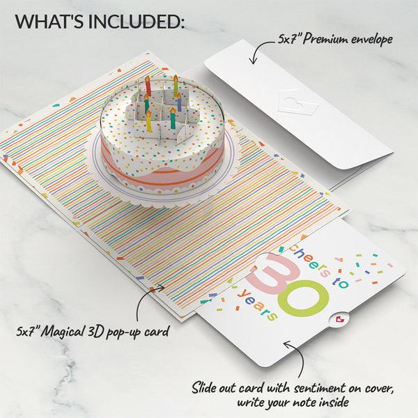 I Love Pop Confetti Cake 30th Birthday Pop-Up Card And Sentiment Set