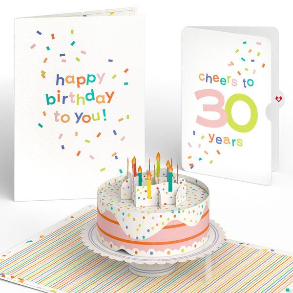 i love pop Confetti Cake 30th Birthday Pop-Up Card and Sentiment Set