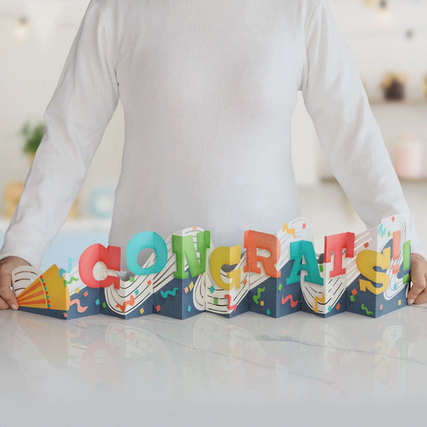 I Love Pop Congrats Loooooong Card™ (Expands To 2 Feet)