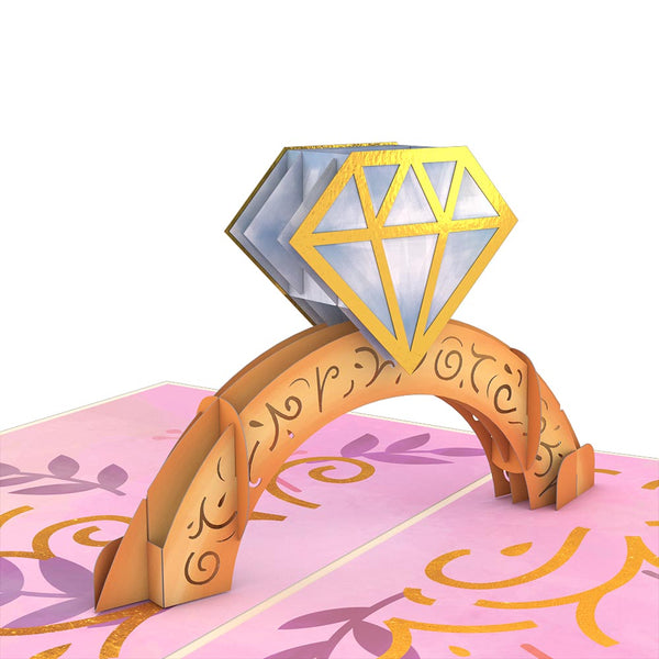 I Love Pop Congratulations Engagement Ring Pop-Up Card