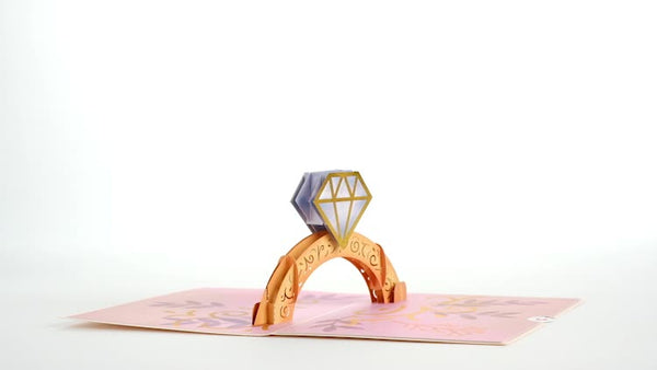 I Love Pop Congratulations Engagement Ring Pop-Up Card