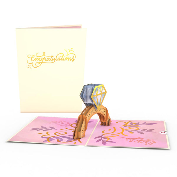 i love pop Congratulations Engagement Ring Pop-Up Card
