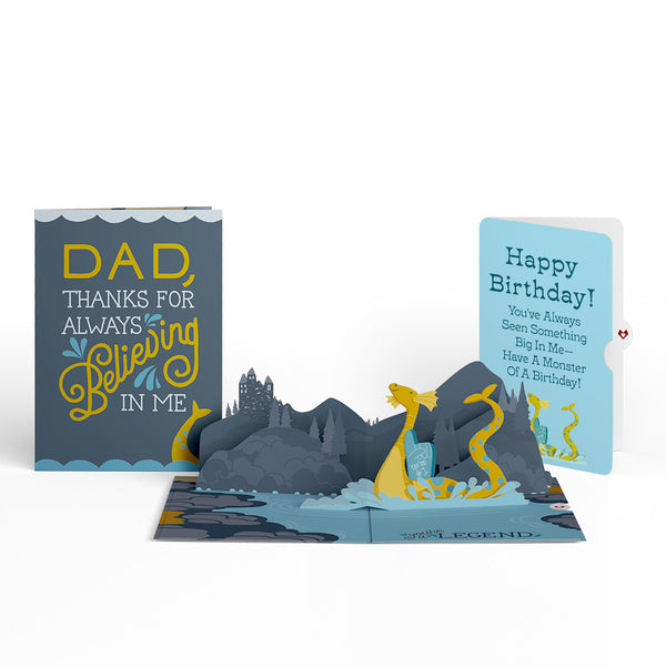 i love pop Dad You're a Legend Loch Ness Monster Birthday Pop-Up Card and Sentiment Set