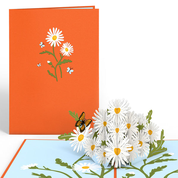 i love pop Daisies with Monarch Butterfly Pop-Up Card