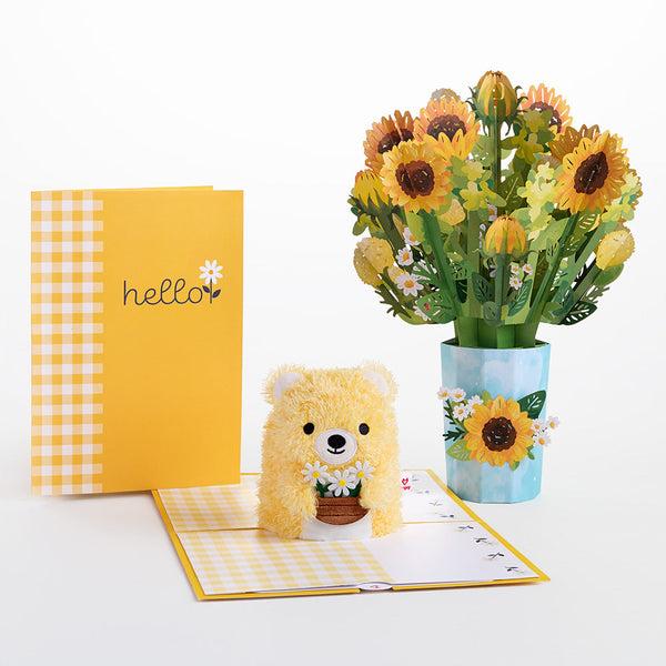 i love pop Daisy Greetings Plushpop Card and Bouquet Bundle